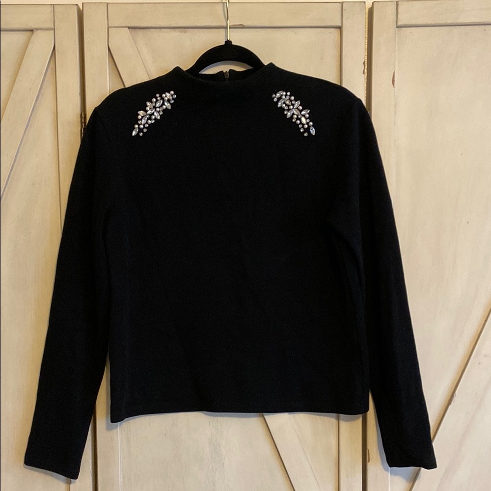 Zara Black Ribbed Knit Top